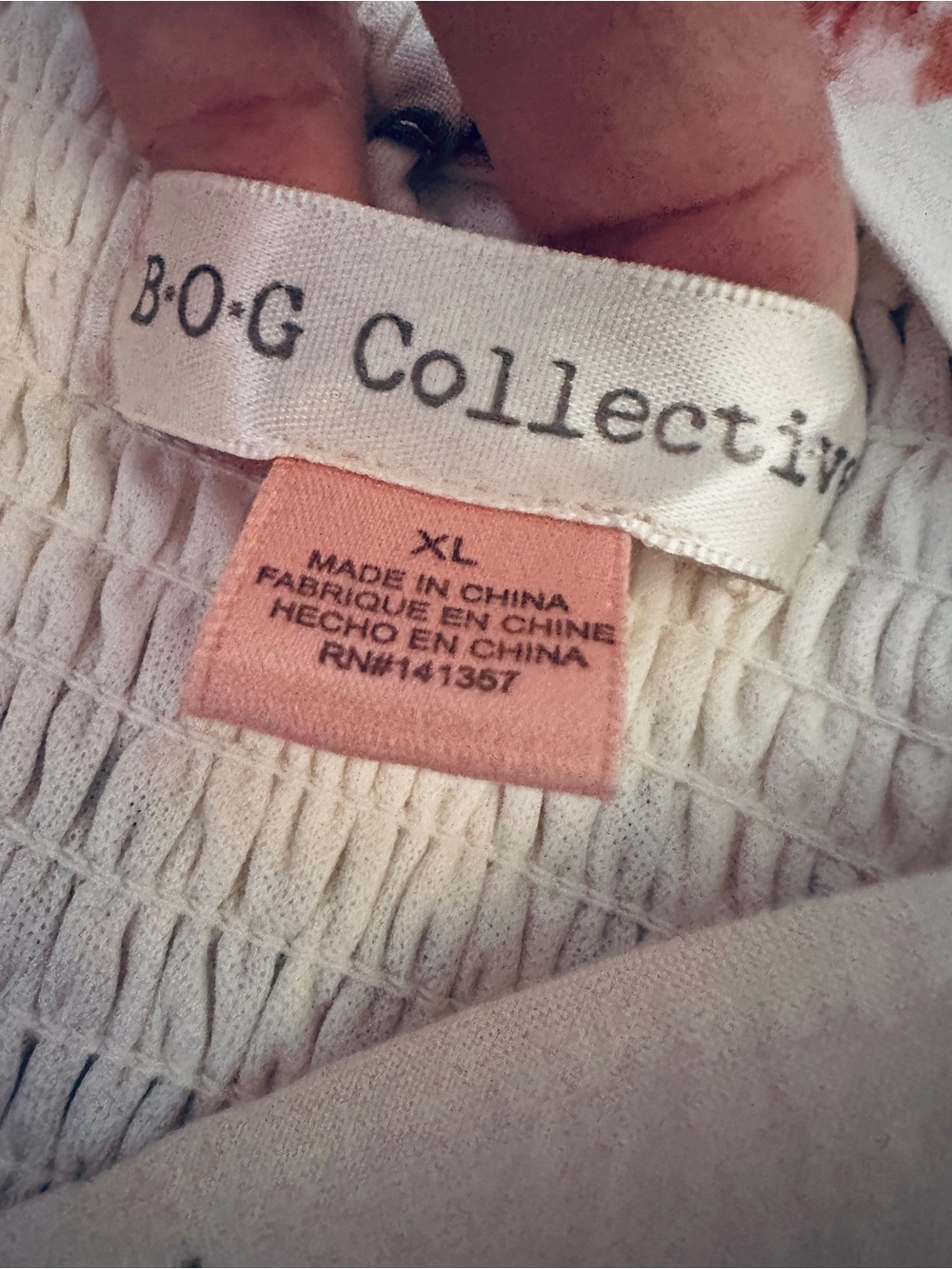 BOG Collective Floral Smocked Midi Dress -XL- Button-Front- ruffled hem - Picture 5 of 10